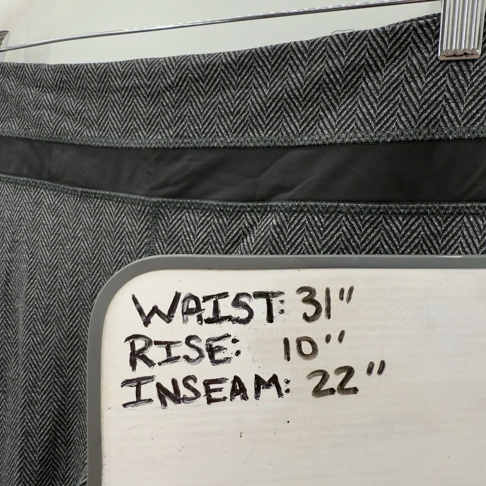 Lululemon Run Inspire Crop II Giant Herringbone Luxtreme Leggings Grey Black‎ 10